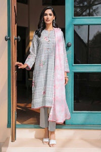 UAE -3PC Lawn Printed Unstitched Suit CL-32457