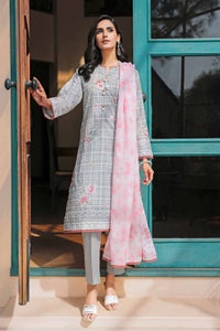 UAE -3PC Lawn Printed Unstitched Suit CL-32457