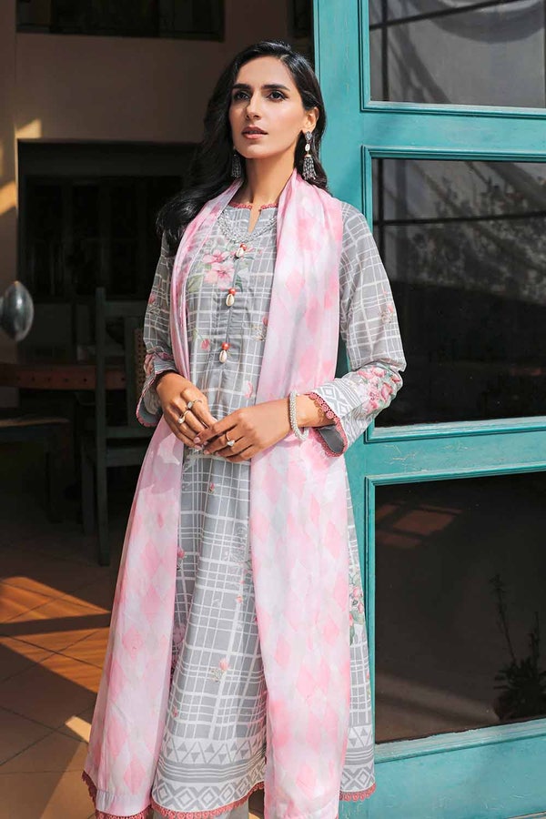 UAE -3PC Lawn Printed Unstitched Suit CL-32457