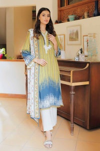 UAE -3PC Lawn Printed Unstitched Suit CL-32361 B