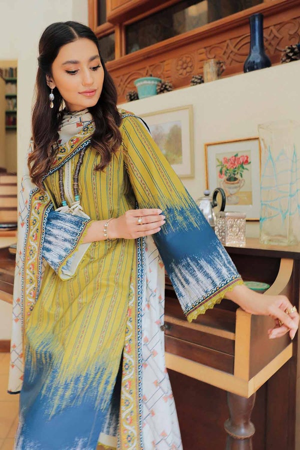 UAE -3PC Lawn Printed Unstitched Suit CL-32361 B