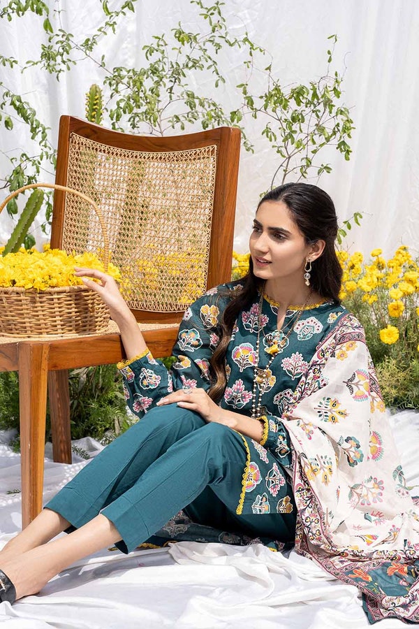 UAE -3PC Lawn Printed Unstitched Suit CL-32501