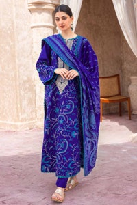 UAE -3PC Embroidered Khaddar Unstitched Suit with Jacquard Dupatta MJ-32074