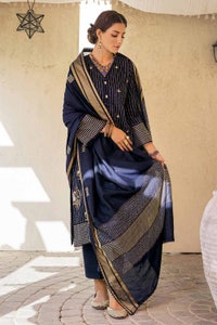 UAE -3PC Embroidered Jacquard Unstitched Suit MJ-32076