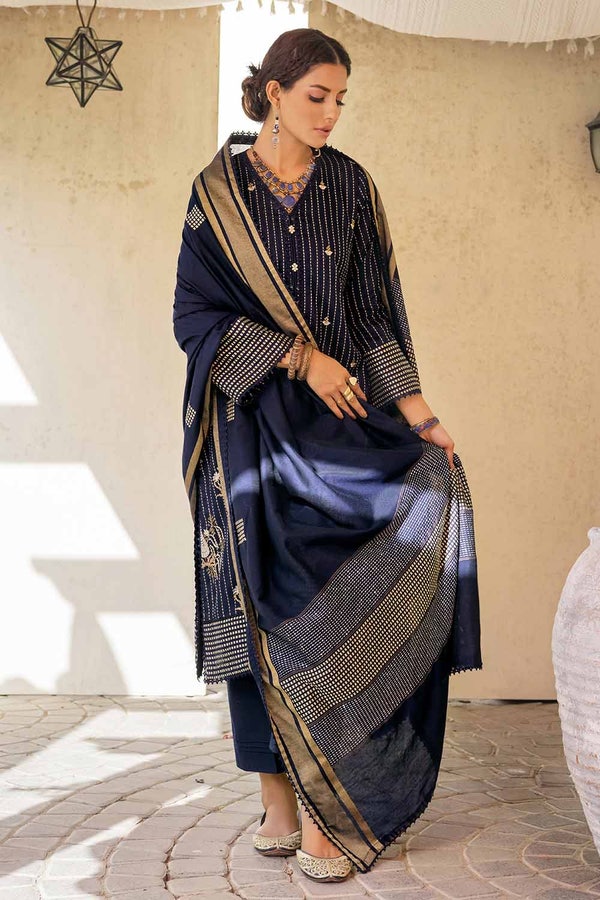 UAE -3PC Embroidered Jacquard Unstitched Suit MJ-32076