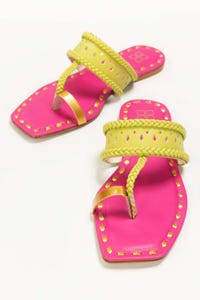 UAE -Women Pink-Green Plain Ethnic Kolhapuri IDFT-SS22-49