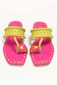 UAE -Women Pink-Green Plain Ethnic Kolhapuri IDFT-SS22-49
