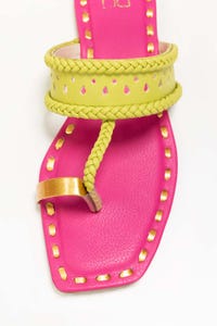 UAE -Women Pink-Green Plain Ethnic Kolhapuri IDFT-SS22-49