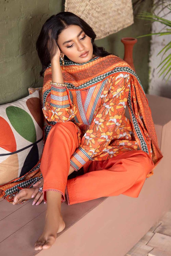 UAE -3PC Lawn Printed Unstitched Suit CL-32397 A