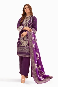UAE -3PC Embroidered Khaddar Unstitched Suit K-32040