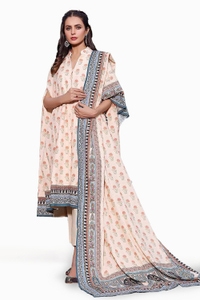 UAE -3PC Printed Karandi Unstitched Suit AY-32008