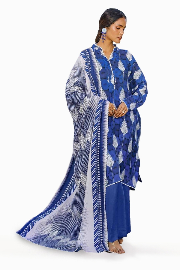 UAE -3PC Printed Linen Unstitched Suit LT-32020 A
