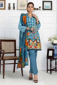 UAE -3PC Lawn Printed Unstitched Suit CL-32472