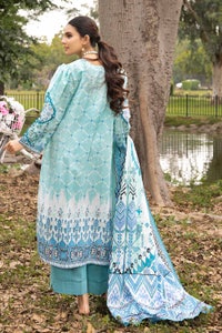 UAE -3PC Printed Lawn Unstitched Suit with Denting Lawn Dupatta DN-32107 A