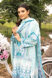 UAE -3PC Printed Lawn Unstitched Suit with Denting Lawn Dupatta DN-32107 A