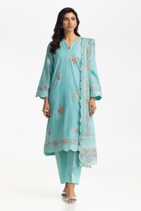 UAE-3PC Lawn Embroidered Suit IUSTKSD-499