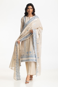 UAE-3PC Lawn Embroidered Suit IUSTKSD-541