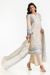 UAE-3PC Lawn Embroidered Suit IUSTKSD-541