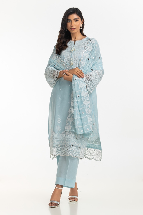 UAE-3PC Lawn Embroidered Suit IUSTKSD-565