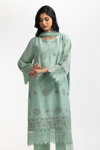 UAE-3PC Lawn Embroidered Suit IUSTKSD-574