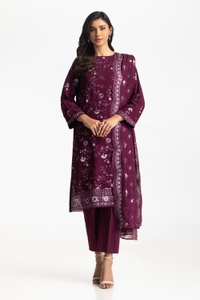UAE-3PC Lawn Embroidered Suit IUSTKSD-592