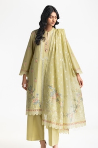 UAE-3PC Lawn Embroidered Suit IUSTKSD-605