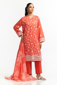 UAE-3PC Lawn Embroidered Suit IUSTKSD-388