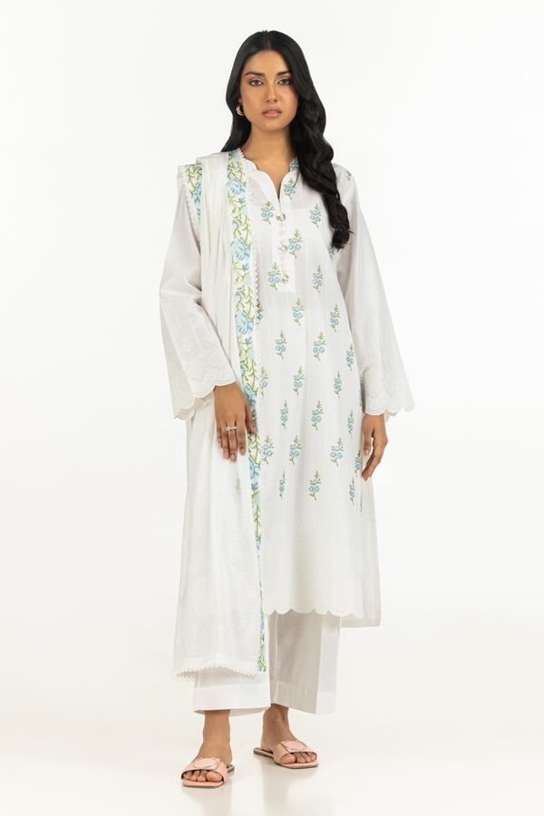 UAE-3PC Lawn Embroidered Suit IUSTKSD-636