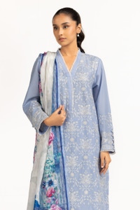 UAE-3PC Lawn Embroidered Suit IUSTKSD-700
