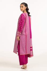 UAE-3PC Lawn Gold Printed Suit IUSTKSD-599