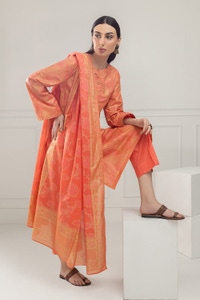 UAE-3PC Lawn Lacquer Printed Suit IUSTKSD-460