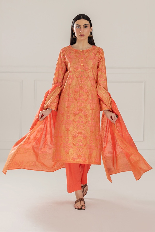 UAE-3PC Lawn Lacquer Printed Suit IUSTKSD-460