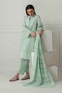 UAE-3PC Lawn Lacquer Printed Suit IUSTKSD-500