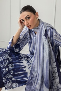 UAE-3PC Lawn Lacquer Printed Suit IUSTKSD-505
