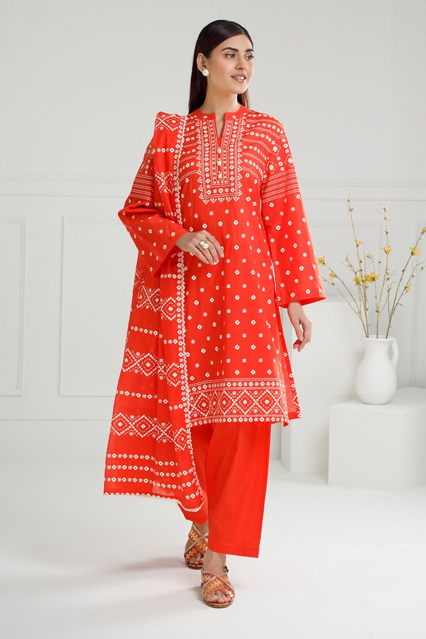 UAE-3PC Lawn Lacquer Printed Suit IUSTKSD-508