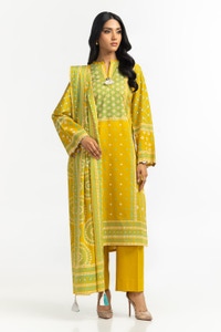 UAE-3PC Lawn Lacquer Printed Suit IUSTKSD-514