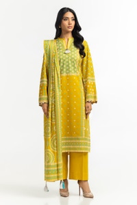 UAE-3PC Lawn Lacquer Printed Suit IUSTKSD-514