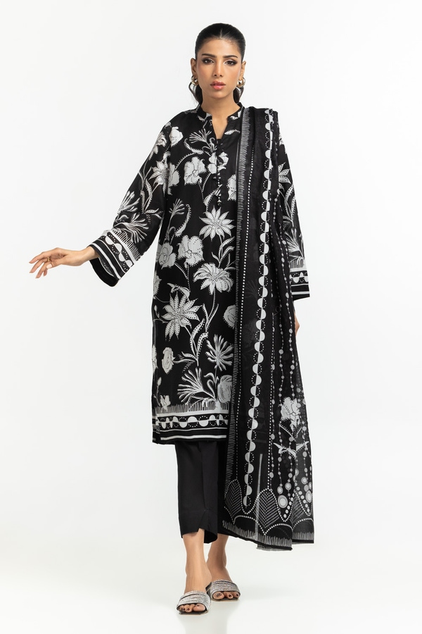 UAE-3PC Lawn Printed Suit IUSTKSD-484
