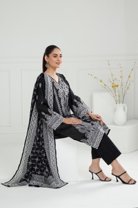UAE-3PC Lawn Printed Suit IUSTKSD-488
