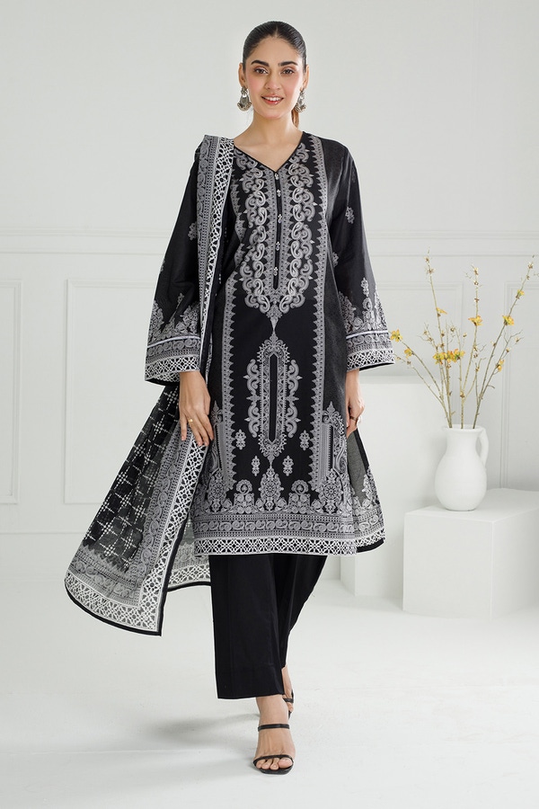 UAE-3PC Lawn Printed Suit IUSTKSD-488