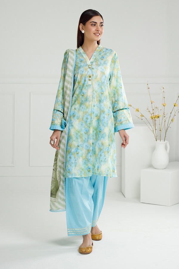 UAE-3PC Lawn Printed Suit IUSTKSD-507