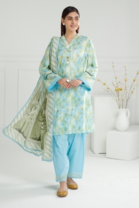 UAE-3PC Lawn Printed Suit IUSTKSD-507