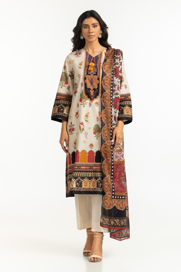 UAE-3PC Lawn Printed Suit IUSTKSD-519
