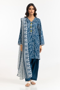 UAE-3PC Lawn Printed Suit IUSTKSD-528