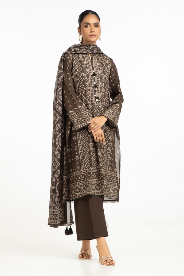 UAE-3PC Lawn Printed Suit IUSTKSD-573