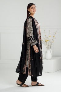UAE-3PC Lawn Printed Suit With Embroidered IUSTKSD-538