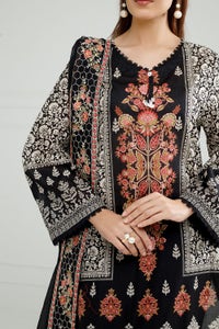 UAE-3PC Lawn Printed Suit With Embroidered IUSTKSD-538
