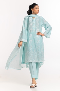 UAE-3PC Lawn Schiffli Embroidered Suit IUSTKSD-604