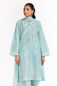 UAE-3PC Lawn Schiffli Embroidered Suit IUSTKSD-604