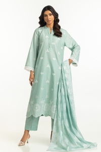 UAE-3PC Lawn Schiffli Embroidered Suit IUSTKSD-655